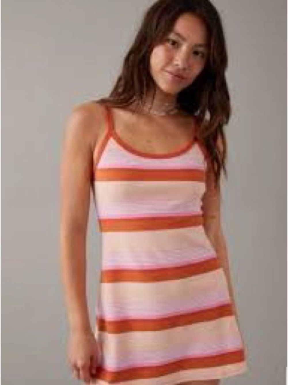 NWT American Eagle Striped Mini Dress Pink Orange Sundress Small